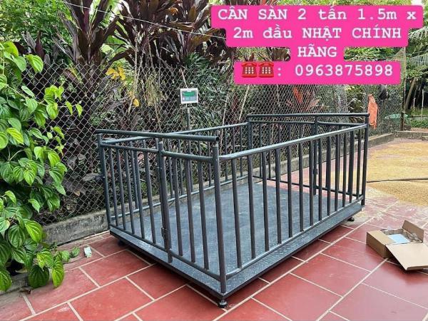 Cân sàn điện tử 2 tấn 1m5 x 2m lồng tuýt